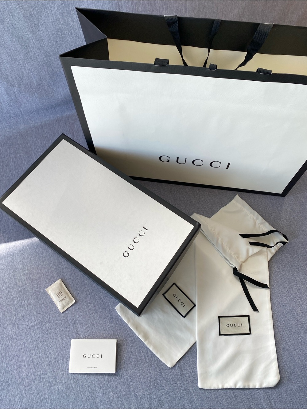 Authentic GUCCI | Full Packaging Set Box Shopping Bag 2 Dust Bags with Tissue